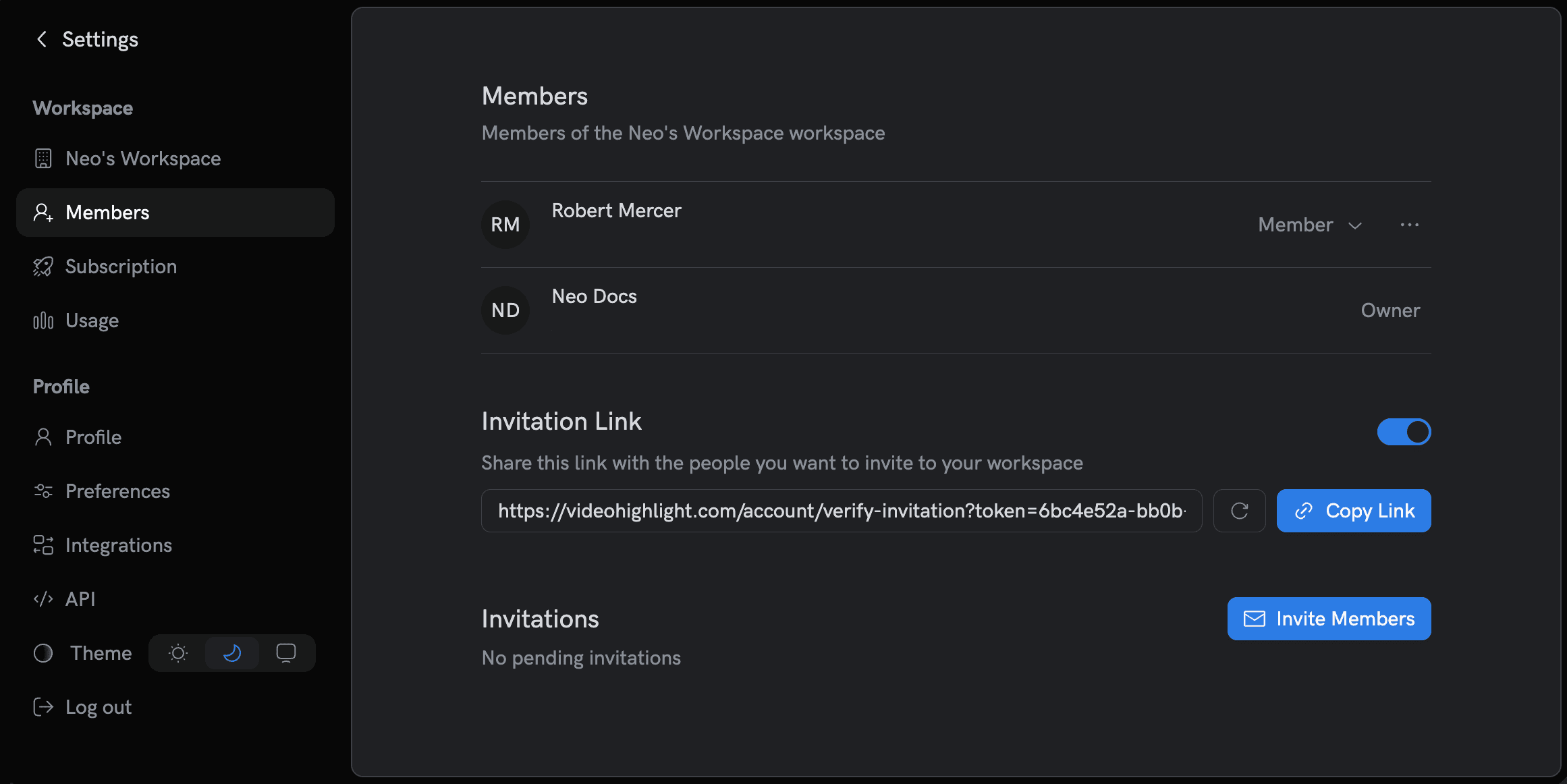 Navigate to Workspaces